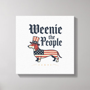 Weenie the People Patriotisches Dachshund T-Shirt_ Leinwanddruck