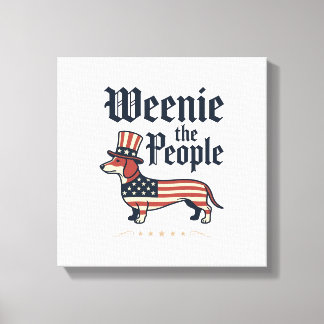 Weenie the People Patriotisches Dachshund T-Shirt_ Leinwanddruck