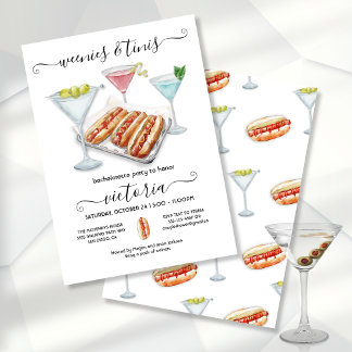 Weenies & Tinis Bachelorette Geburtstag Einladung