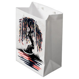Weeping Fire White Background Mittlere Geschenktüte