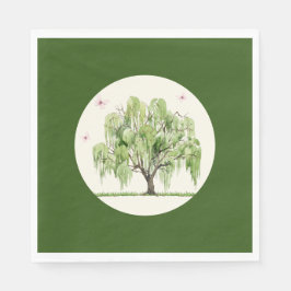 Weeping Williow Wedding Paper Napkin Serviette