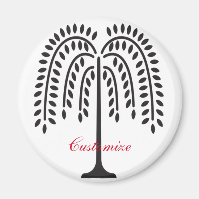 Weeping Willow Silhouette Thunder_Cove Magnet (Vorne)
