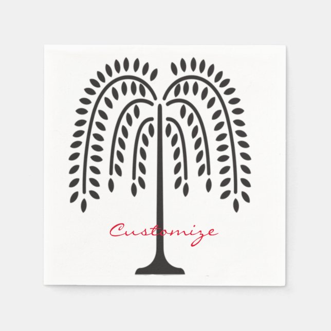 Weeping Willow Silhouette Thunder_Cove Serviette (Vorderseite)