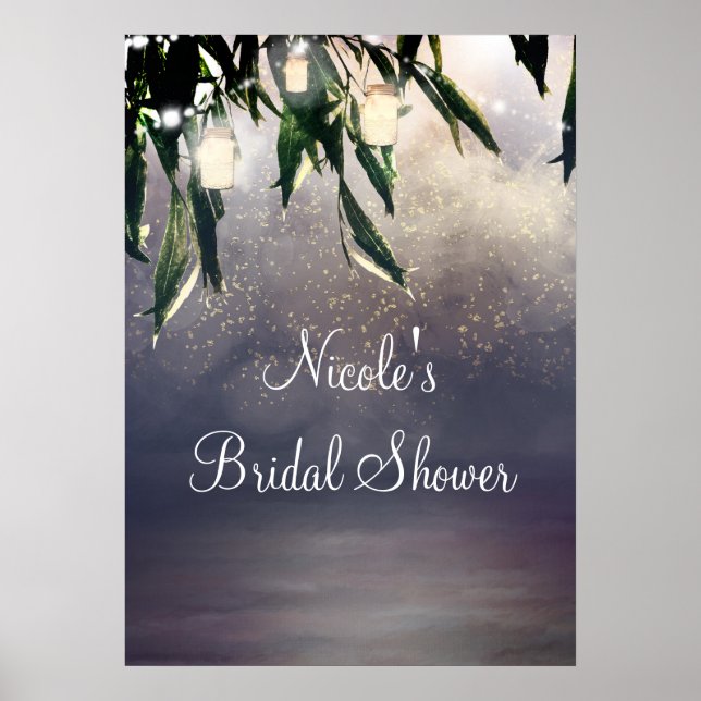 Weeping Willow Tree & Mason Jar Lights Banner Poster (Vorne)