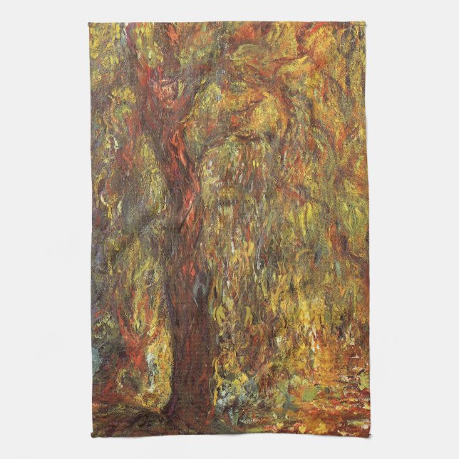 Weeping Willow von Claude Monet, Vintage Kunst Handtuch (Vertikal)