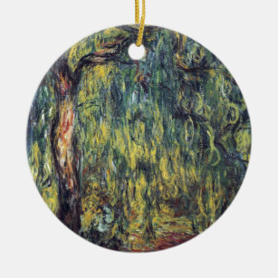 Weeping Willow von Claude Monet, Vintage Kunst Keramikornament