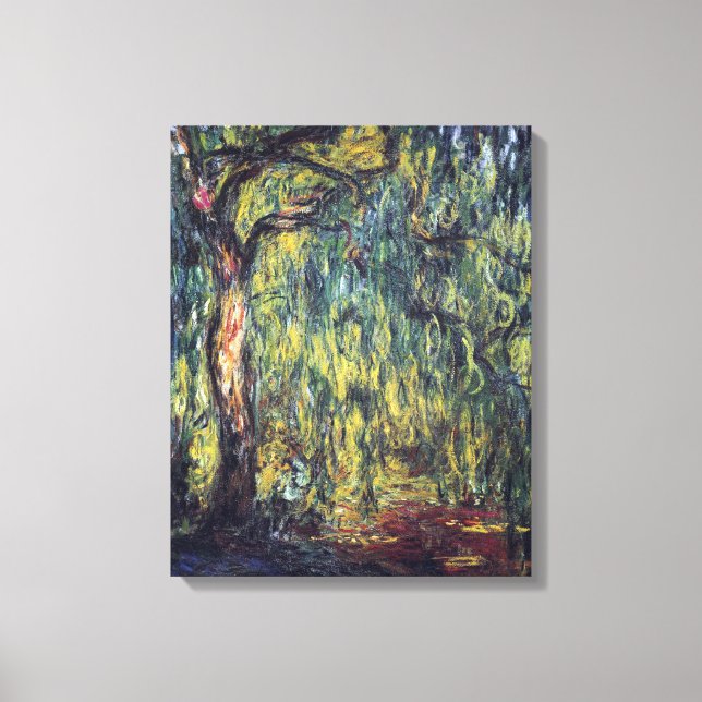Weeping Willow von Claude Monet, Vintage Kunst Leinwanddruck (Vorderseite)