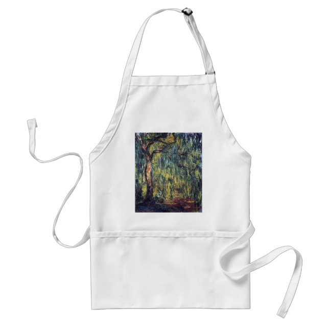 Weeping Willow von Claude Monet, Vintage Kunst Schürze (Vorne)