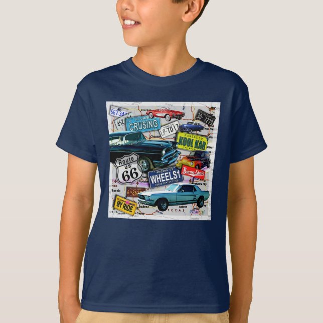 Weg 66 - Klassische Autos T-Shirt (Vorderseite)