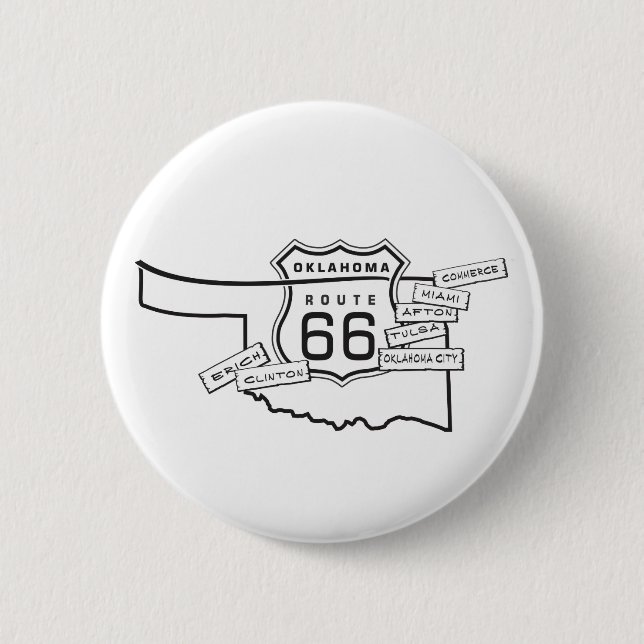 Weg 66 Oklahoma-Geschenke Button (Vorderseite)