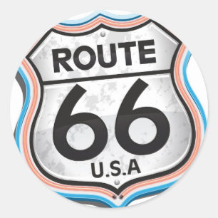 Weg 66 USA Runder Aufkleber