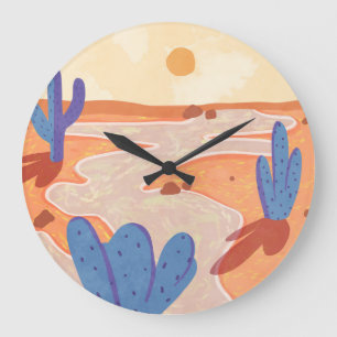 Weg durch die gemalte Wüste Große Wanduhr