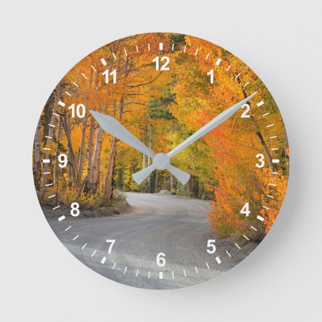 Weg durch die Herbstaspekte Runde Wanduhr (Vorderseite)