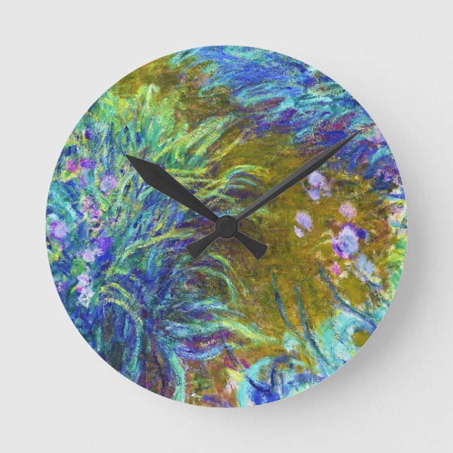 Weg durch die Iris Claude Monet Runde Wanduhr (Vorderseite)