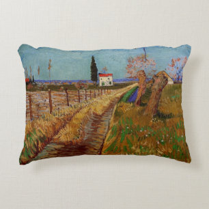 Weg durch ein Feld, Weiden von Vincent van Gogh Zierkissen