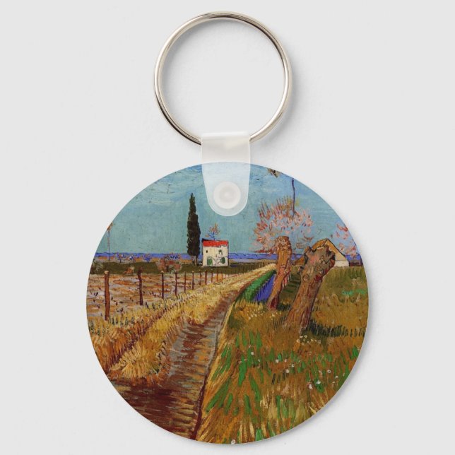 Weg durch ein Feld, Willows von Vincent van Gogh Schlüsselanhänger (Vorderseite)