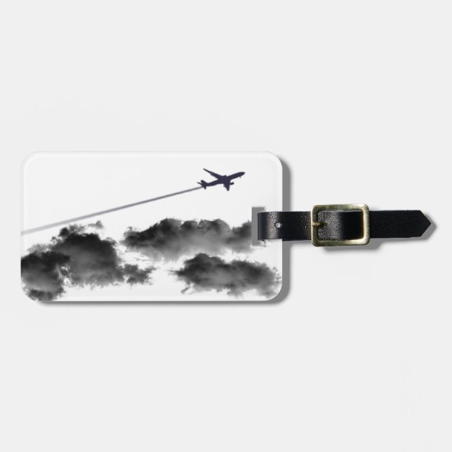 Weg fliegen/Jet-Flugzeug/personalisierter Pilot Gepäckanhänger (Vorderseite horizontal)