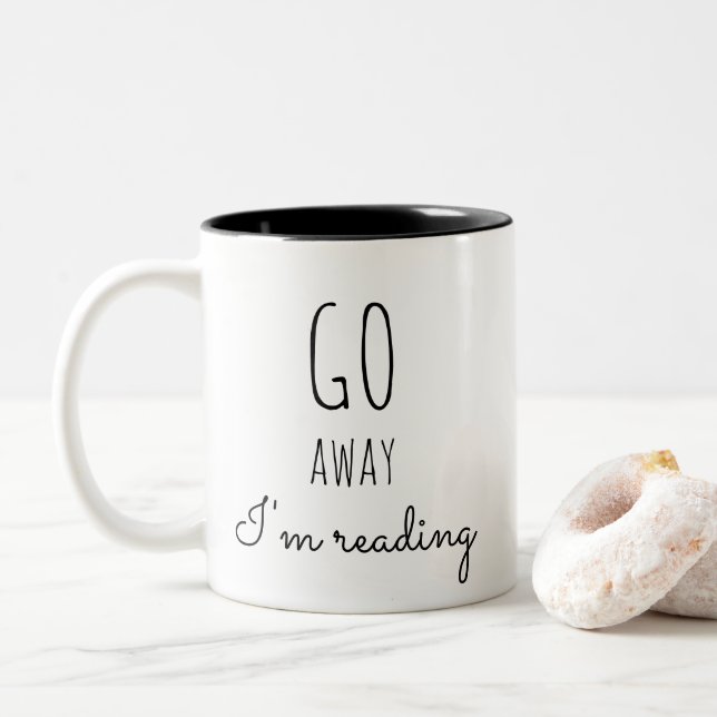weg gehe ich lese zweifarbige tasse (Mit Donut)