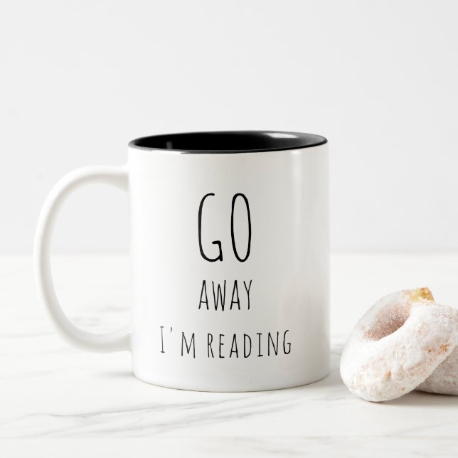 weg gehe ich lese zweifarbige tasse (Mit Donut)