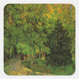 Weg im öffentlichen Garten, Arles von Vincent van  Quadratischer Aufkleber