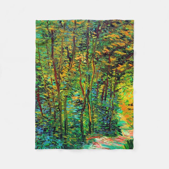 Weg in das Woods Van Gogh Fine Art Fleecedecke (Vorderseite)