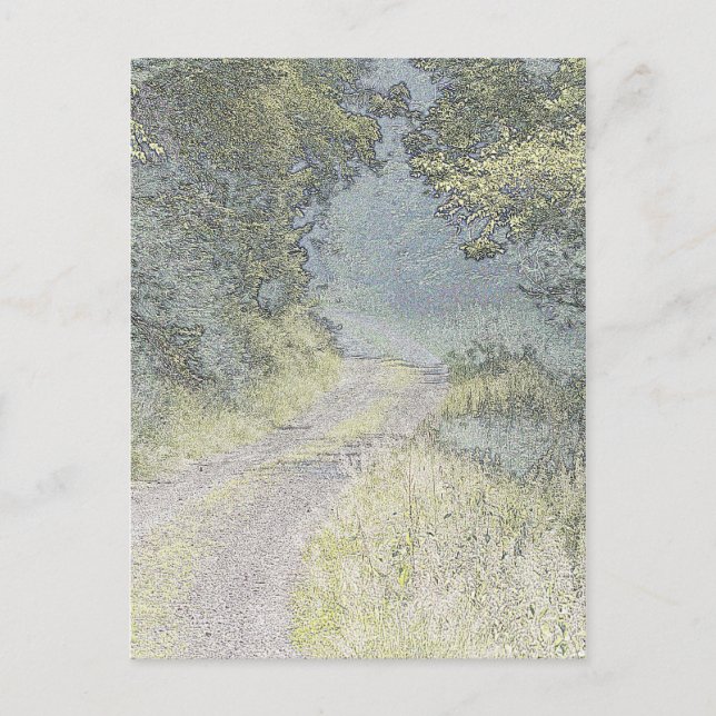 Weg in den Wald Postkarte (Vorderseite)