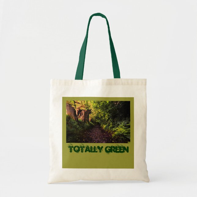Weg in der vollständig grünen Holztasche Tragetasche (Vorne)