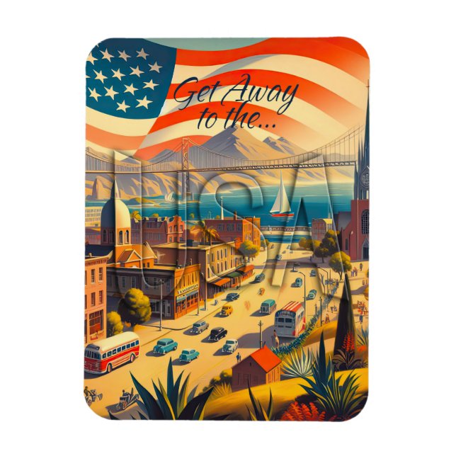 Weg in die USA Magnet (Vertikal)