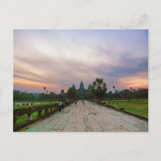 Weg nach Angkor Wat, Kambodscha Postkarte (Vorderseite)