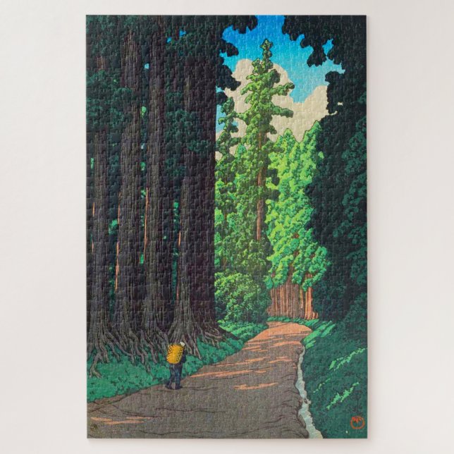 Weg nach Nikko durch Kawase Hasui, japanische Kuns (Vertikal)