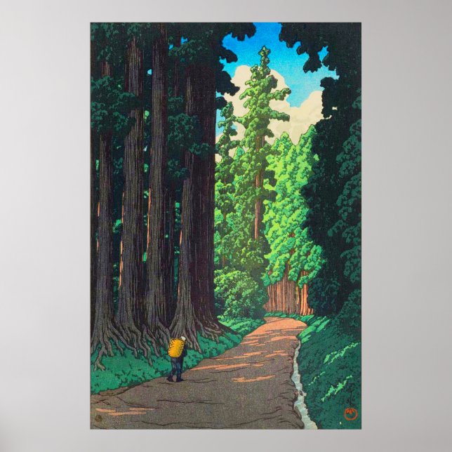 Weg nach Nikko durch Kawase Hasui, japanische Kuns Poster (Vorne)