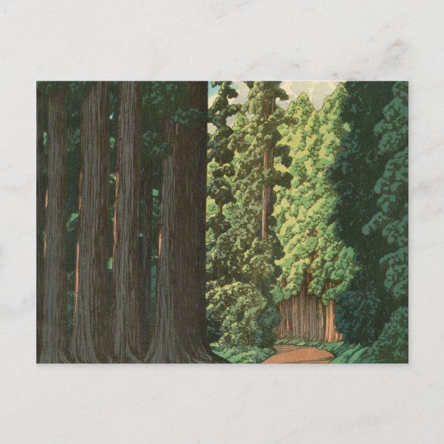 Weg nach Nikko durch Kawase Hasui Postkarte (Vorderseite)