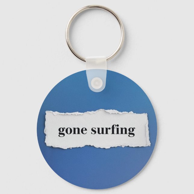 weg vom Surfen, ins Blau Schlüsselanhänger (Rückseite)