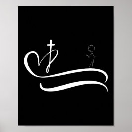 Weg zum Kreuz - dunkles Design Poster