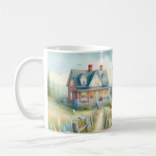 Weg zum Leuchtturm-Küstenhaus Kaffeetasse