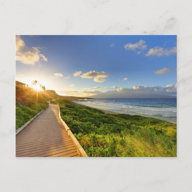 Weg zum Sonnenuntergang. Oneloa Beach. Maui. Postkarte (Vorderseite)