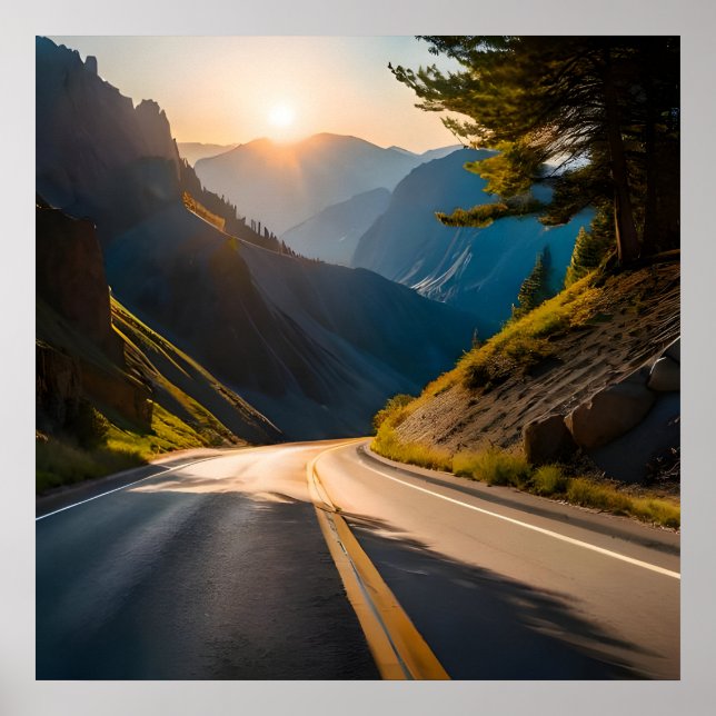 Weg zum Sonnenuntergang Poster (Vorne)