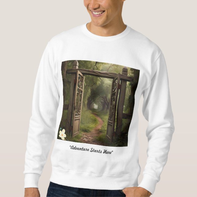"Weg zur Entdeckung" Sweatshirt (Vorderseite)