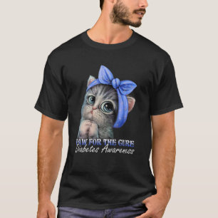 Weg zur Heilung Niedlicher Katzendiabetes-Bewussts T-Shirt