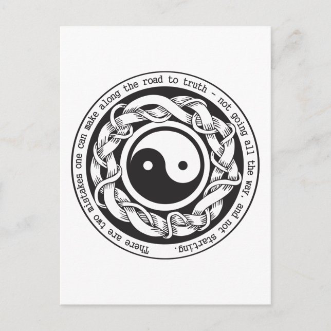 Weg zur Wahrheit Yin Yang Postkarte (Vorderseite)