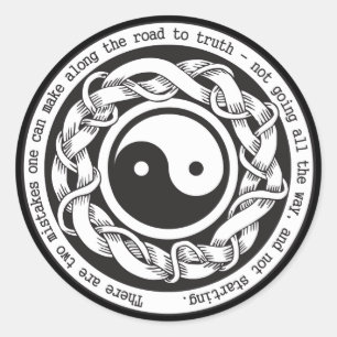 Weg zur Wahrheit Yin Yang Runder Aufkleber