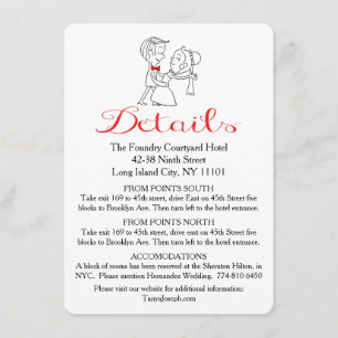 Wege Braut & Groom Schwarz und Weiß Hochzeit Begleitkarte