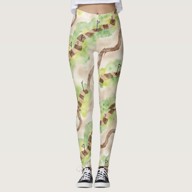 Wege & Meilenstein Nahtloses Muster Leggings (Vorderseite)