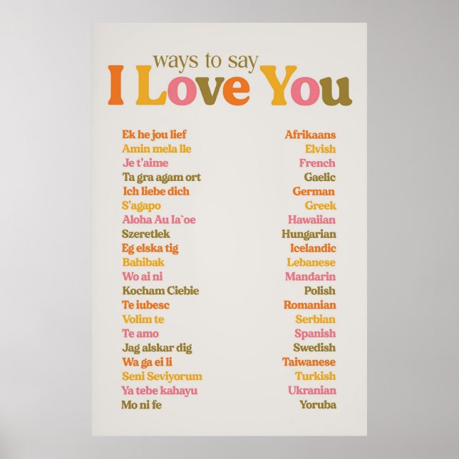 WEGE ZU SAGEN, I Liebe You Poster (Vorne)