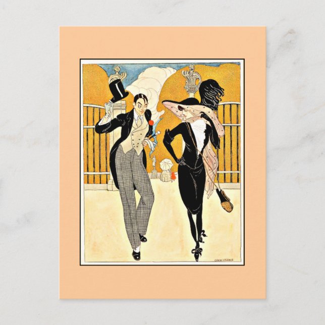 Wegener - Ein elegantes Paar der 1920er Postkarte (Vorderseite)