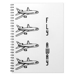 Wegflugzeugnotizbuch der Fliege Notizblock