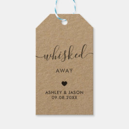 weggerissen, Whisk Gefallen, Hochzeitsmarken Geschenkanhänger