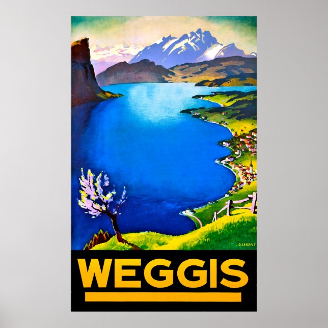 Weggis, Ansicht Luzerner See, Schweiz Poster (Vorne)