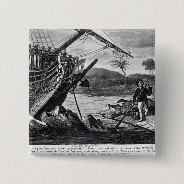 Wegschaffen Robinsons Crusoe Button (Vorderseite)