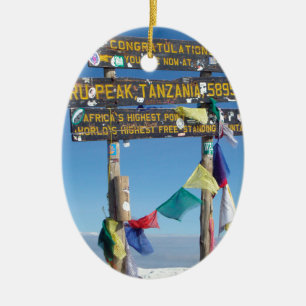 Wegweiser auf dem Gipfel des Kilimandscharo Kenia Keramikornament